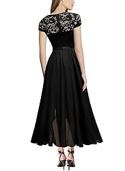 Miusol Women's V Neck Elegant Lace Ruffle