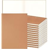 24 Pack A5 Blank Kraft Notebooks Bulk, Journaling Notebooks, Soft Cover Composition Notebook, 8.3x5.5 Inches 60 Pages Travel Journal Notebooks Set for Work, School, Student, Kids, Writing