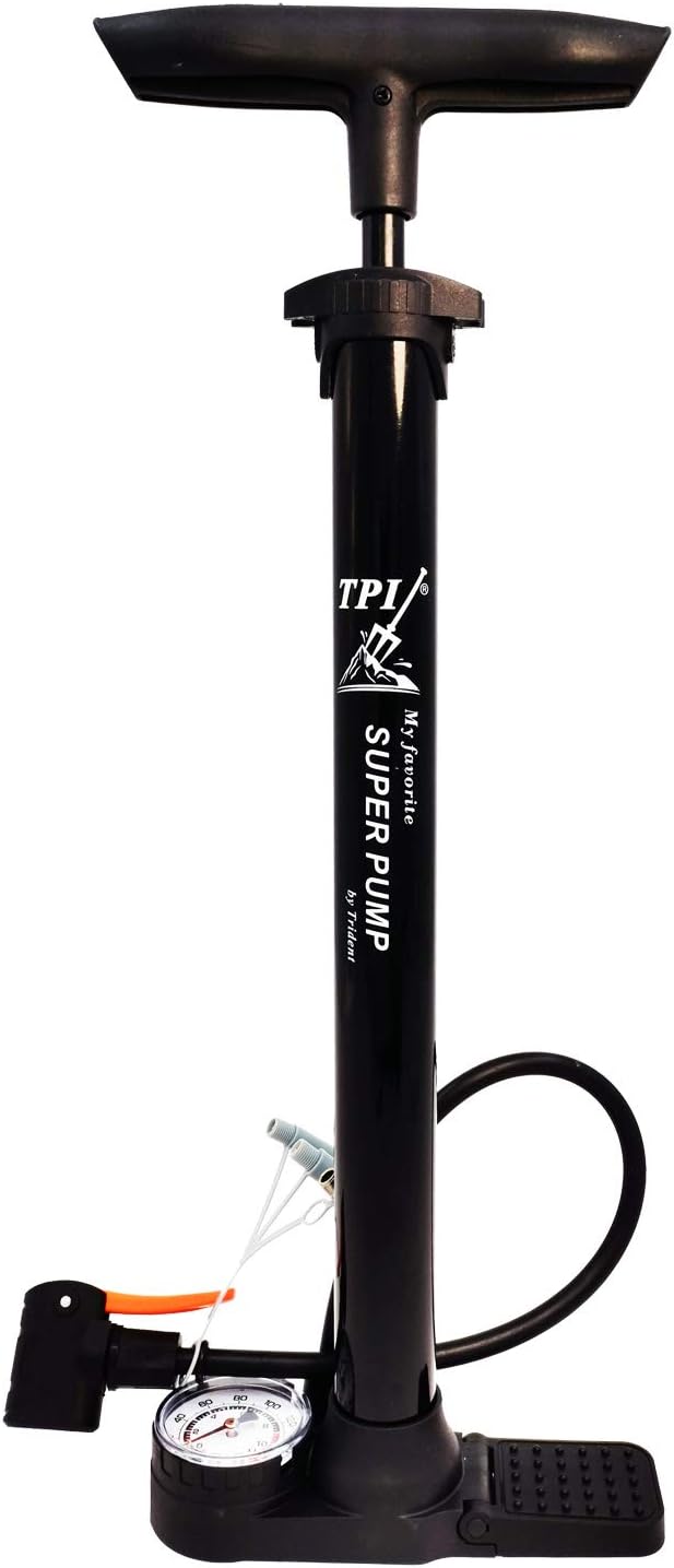 TPI Portable Bike Floor Pump, Black : Sports & Outdoors