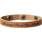 Stronger Than the Storm Bracelet – Handmade Leather Gift for Men or Women – Custom Engraved - USA Made