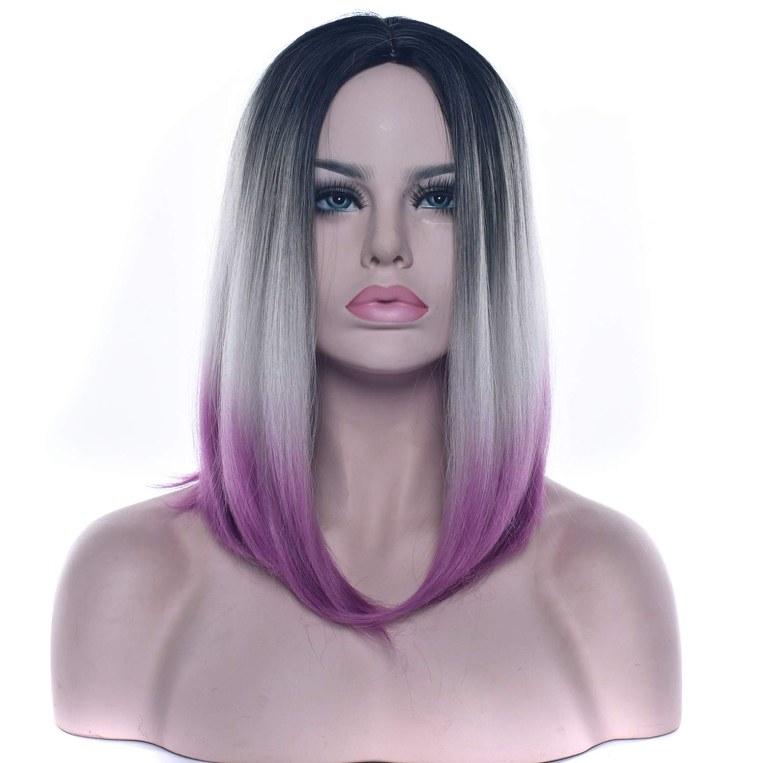 Amazon Com 12 Colors Synthetic Hair Black To Gray Purple