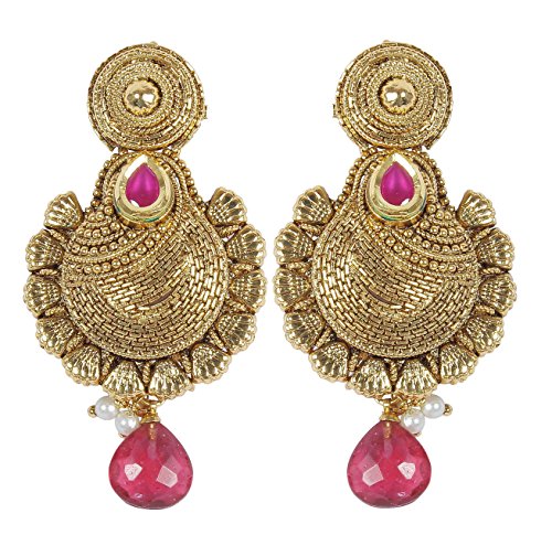 Gorgeous style gold tone faux ruby stone party wear ind…
