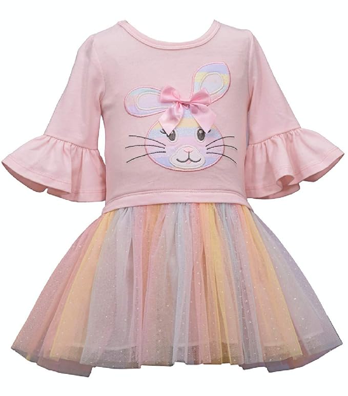 Girls Easter Bunny Pastel Tulle Dress Pink Amazon.in Clothing