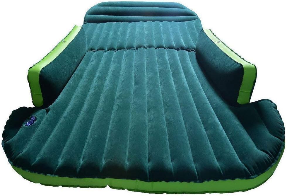 WOLFWILL SUV Dedicated Mobile Cushion Extended Travel Mattress Air Bed Inflatable Thicker Back Seat (Green)