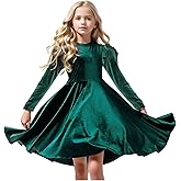 Seiciviy Girls Velvet Dress Ruffled Long Sleeve Casual Spring Fall Dress Princess Christmas Party Dress Winter Outfits