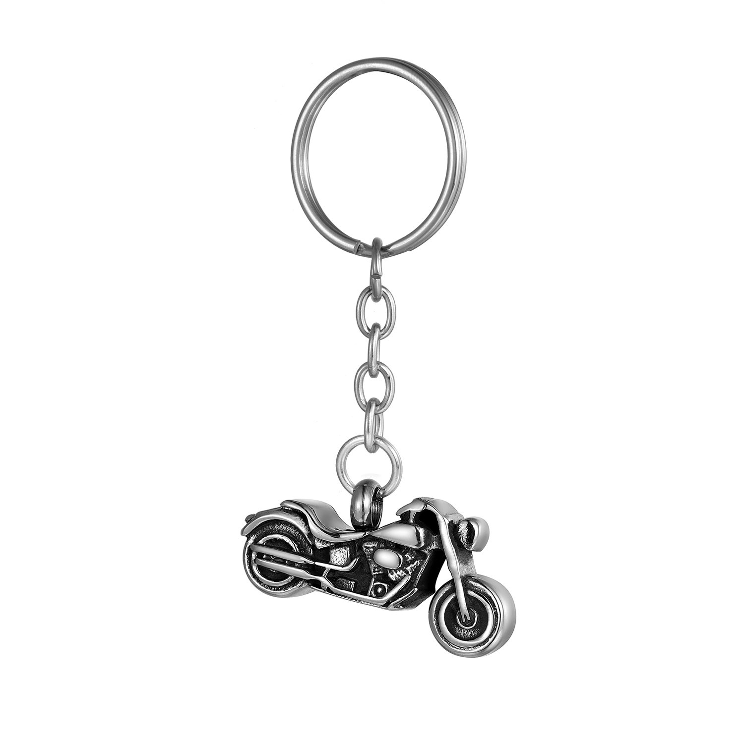 ZCBRISK Motorcycle Cremation Urn Pendant Key chain, Stainless Steel Jewelry Memorial Ashes Keepsake