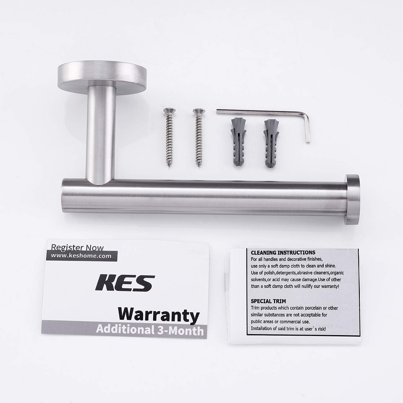 KES Toilet Paper Holder SUS304 Stainless Steel Bathroom Lavatory Dispenser Wall Mount Brushed, A2175S12-2: Industrial & Scientific