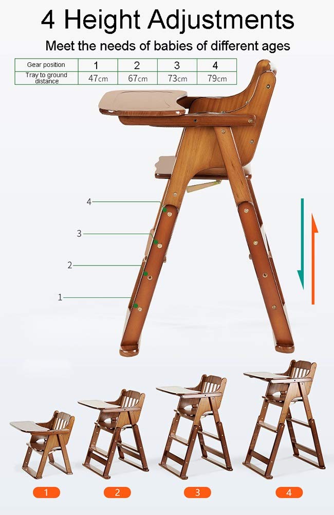 foldable wooden high chair