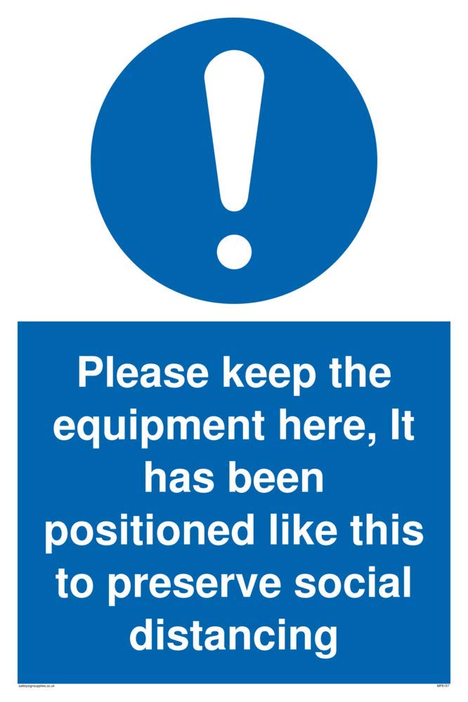 Please keep the equipment here, It has been positioned like this to preserve social distancing