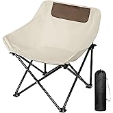 Herb Life Ultralight Folding Camping Chair, 450 lbs Capacity, Off-white, Solid, Adult, Outdoor, Beach, Lawn, Campground