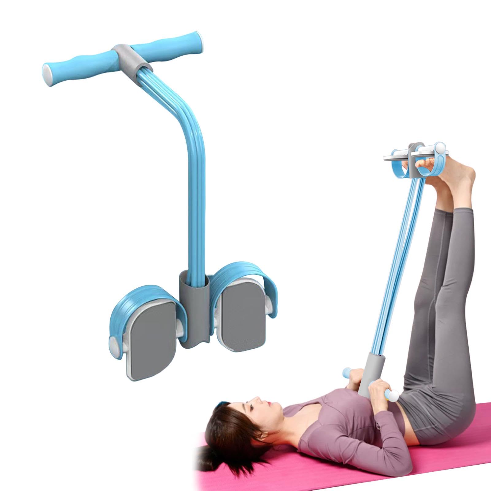 Photo 1 of Multifunctional Pedal Puller Resistance Rope, Foot Pedal Resistance Band, 6-Tube Yoga Tension Rope, Fitness Equipment for Abdomen Waist Arm Leg Stretching Slimming Training(Blue)