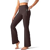 OLCHEE Womens Yoga Pants Flare Leggings with Pockets High Waist Tummy Control Workout Bell Bottom Bootcut