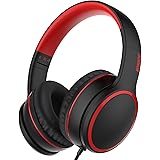 RORSOU R10 On-Ear Headphones with Microphone, Lightweight Folding Stereo Bass Headphones with 1.5M No-Tangle Cord, Portable W