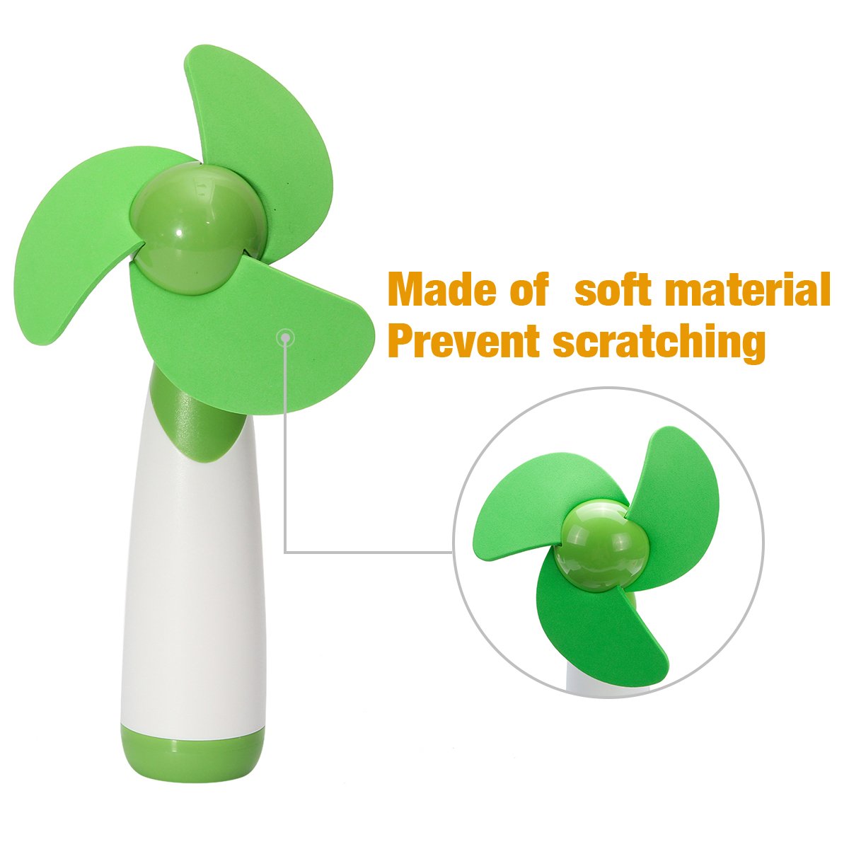 SAFETYON Handheld Ventilator Mini Standventilator Super Mute Fan Personal Portable Electric Cooling Fan for Home and Travel Battery Operated green
