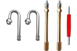 ZILAMGOO 5PCS Dually Valve Stem Extenders, Heavey Duty, Straight Metal Dual Wheel Valve Stem Extensions for Truck Tires, RV Tires, Motorhome, Coach, Pickup, Motorcycle, Bike, Trailers