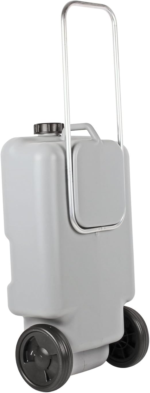 Réservoir Deaux Usées 25 L Avec Roulettes Poignée Télescopique Gris Idéal Pour Caravane