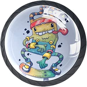 Pomos para Muebles Patineta monstruo de dibujos animados Pomos y