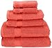 Superior Zero Twist 100% Cotton Bathroom Towels, Super Soft, Fluffy, and Absorbent, Premium Quality 6 Piece Towel Set with 2 Washcloths, 2 Hand Towels, and 2 Bath Towels, Coral