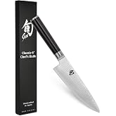 Shun Classic 6" Chef's Knife | Handcrafted Japanese Kitchen Knife, VG-MAX Core, Damascus Stainless Steel Cladding, Pakkawood Handle