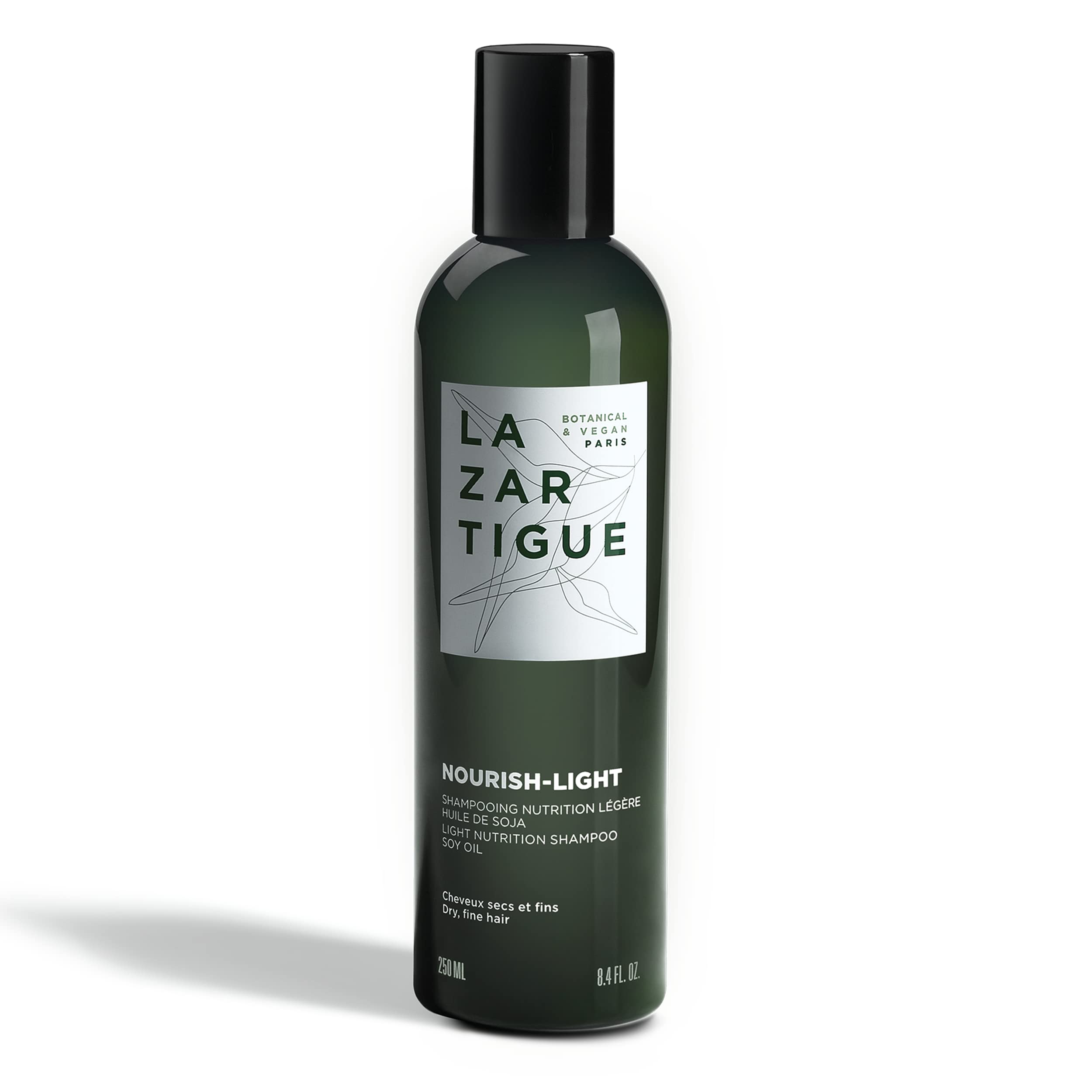 LAZARTIGUE NOURISH LIGHT Sulfate-Free Shampoo with Soybean Oil for Dry, Fine Hair. Lightweight Care for Hydration, Softness & Natural Volume, 94% Natural Ingredients, Vegan, 250ml