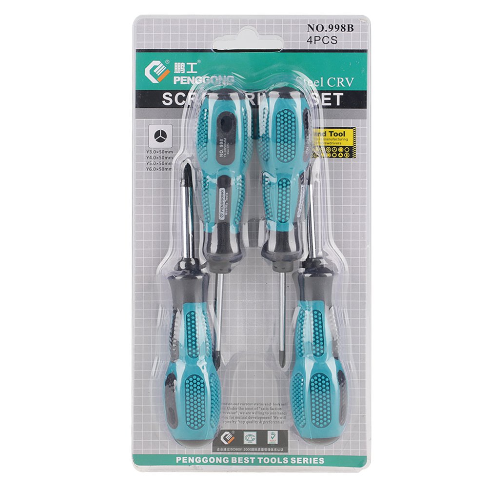 Magnetic Tri-Wing Screwdriver Set, 4PCS Chrome-Vanadium Steel Screwdriver Multifunctional Hand Tool with Different Size for Household Appliances