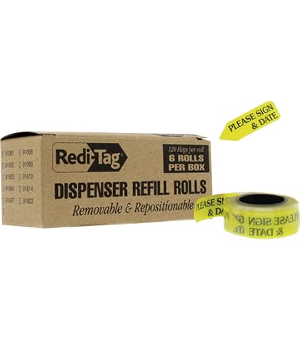 Redi-Tag 'Please Sign And Date' Reversible Arrow Flags - 6 Rolls, 120 Flags Per Roll, Mint Green - View #5
