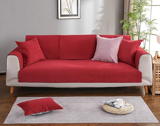 J Ds Sofa Schild Wasserdichte Schutzhulle Couch Baumwolle Stoff Mobel Protector Wohnzimmer Maschinenwaschbar Roten 1 Stuck A 70x150cm 28x59inch Amazon De Kuche Haushalt