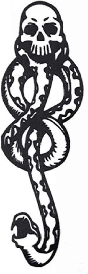 10Pcs Christmas Magic Death Eaters Dark Mark Mamba Skull Snake Halloween Temporary Tattoos Stickers for Harry Potter Costume Festival Party