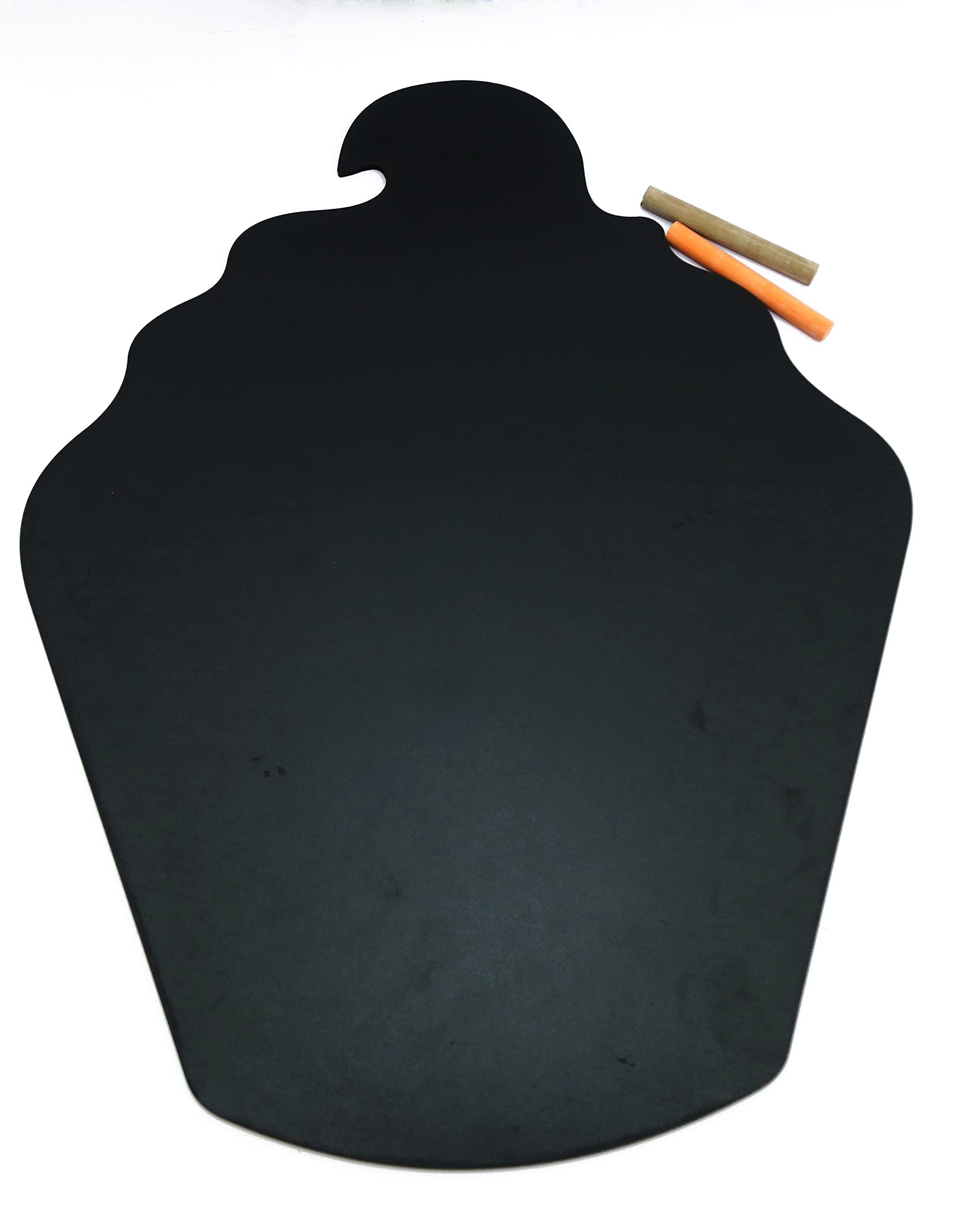 IVEI Wooden Cup Cake Shaped Black Board - Mini Black Slate Board for ' Learning - Chalkboard for Decoration - Black Board with Chalk & Duster for Drawing & Writing (10 Chalks)