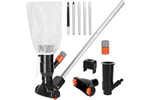 VAlinks Portable Pool Vacuum Jet Handheld Pool Leaf Vacuum, Underwater Cleaner with Telescopic Section Pole Net Bag, Swimming Pool Jet Vacuum for Above Ground Clean Swimming Pool Pond (No Garden Hose)