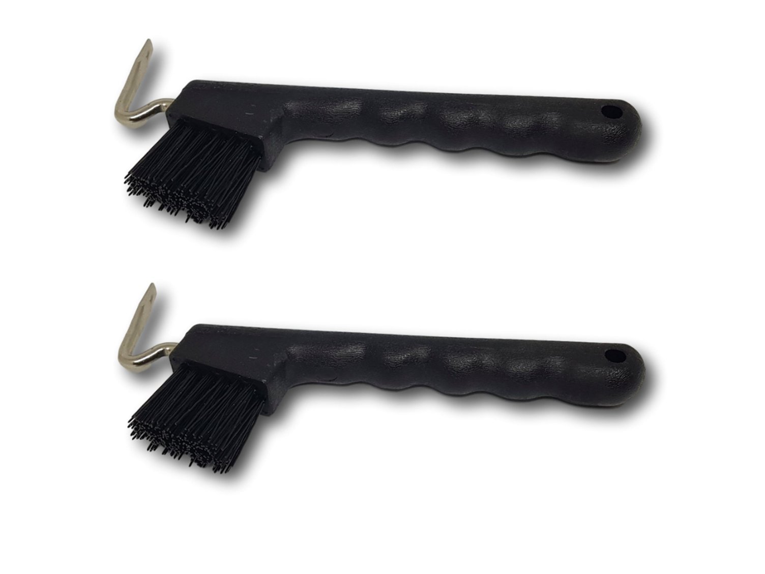 Hoof Pick for Horses Donkey Goat Hoof with Extra Stable Brush and Ergonomic Handle (2 x Black)