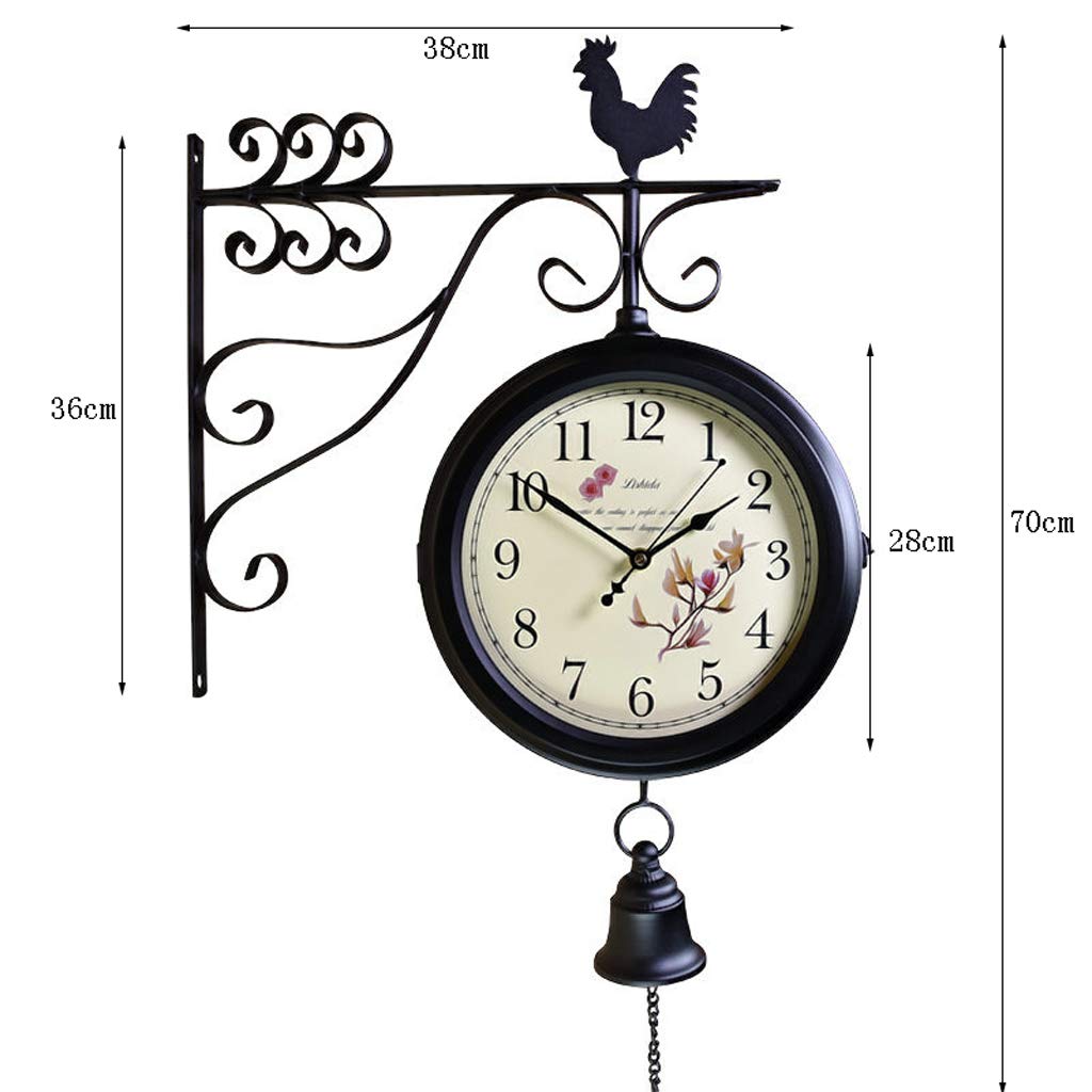 SLH Sala de Estar Reloj silencioso de Doble Cara Reloj de Pared ...