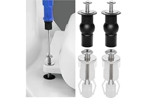 TRINKRITTEY 4 Pack Stainless Universal Toilet Seat Bolts and Nuts Set for 14-16mm Holes Toilets Seat Hinge Bolts and Nuts with Brass Thread Insert Toilets Seats Fixings Nut Screws Easy Installation