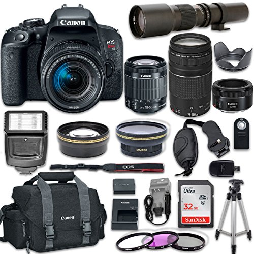 Canon-EOS-Rebel-T7i-DSLR-Camera-with-Canon-EF-S-18-55mm-f4-56-IS-STM-Lens-Canon-EF-75-300mm-f4-56-III-Lens-Canon-EF-50mm-f18-STM-Lens-500mm-f80-Telephoto-Lens-New-Accessories-Bundle