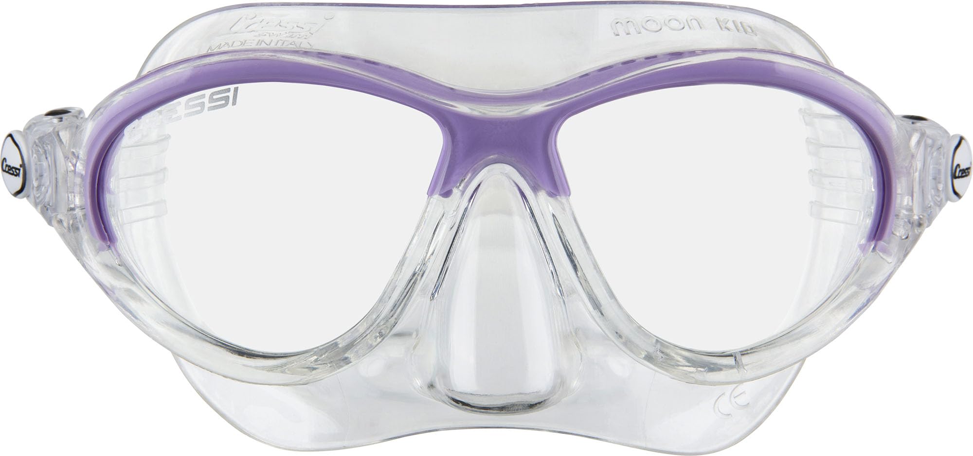 Cressi Kids Moon Snorkeling Mask, Clear/Lilac, 5-10 Years