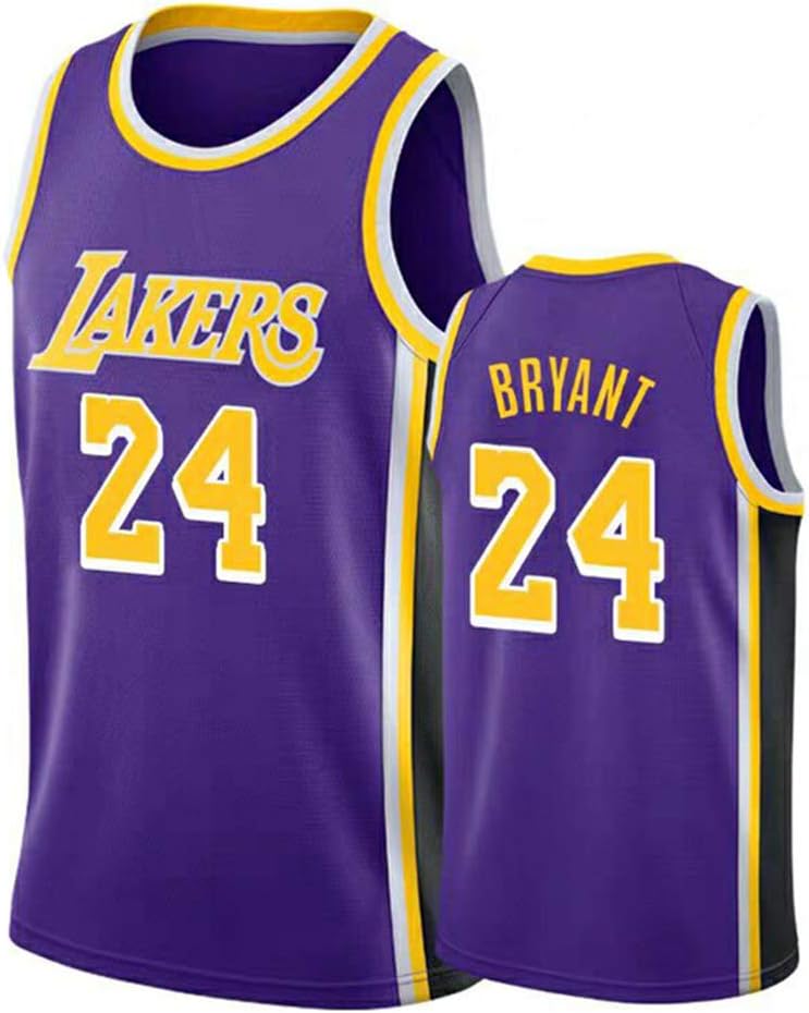 Hanbao Men’s Women Basketball Uniform NBA Lakers 24# Kobe Bryant Jersey Breathable Embroidered Basketball Vest