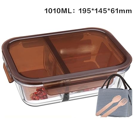 ZLLi Caja de almuerzo lonchera vaso de vidrio fiambrera ...