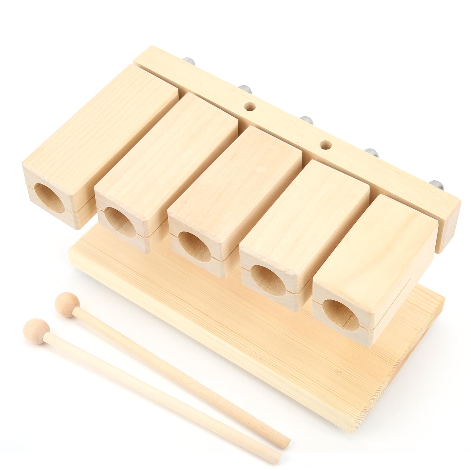 5 Tones Wood Percussion Block Wood Block Percussion,Temple Blocks for Percussion Musical Instrument Timber Drum Rhythm Maple Blocks for National Opera Music