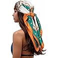 RIIQIICHY Head Scarf for Women Like Silk Scarf Hair Scarf Printed Square Scarf Bandanas for Women 35 Inches
