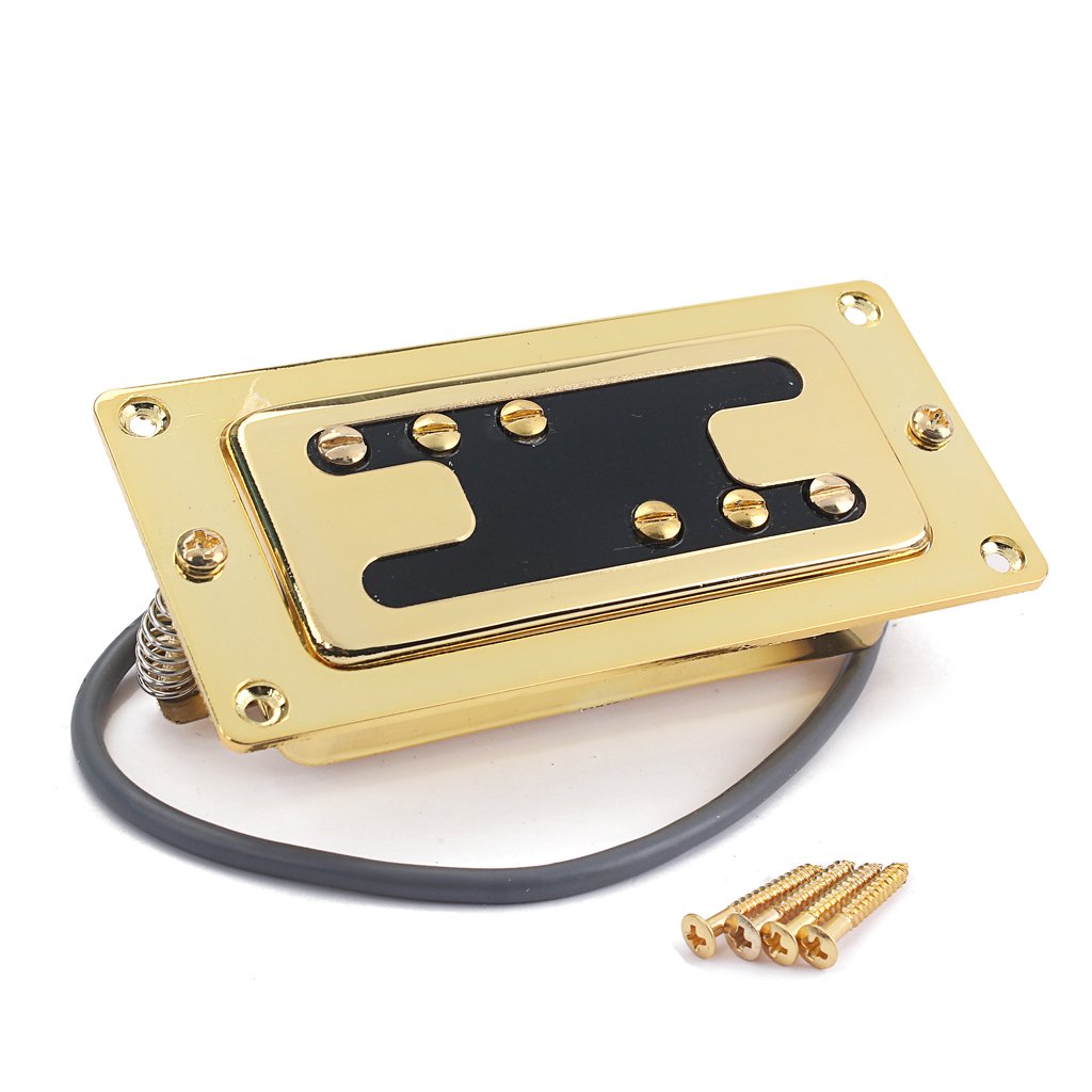 Alnicov Neck Pickup Double Coil Guitar Sealed Humbucker Pickup for LP Electric Guitars with Mounting Screws Gold