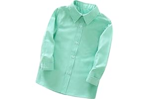 Boys Dress Shirts Button Down Long Sleeve Collared Shirt Casual Homecoming Tops Regular Fit School Uniform Blouses