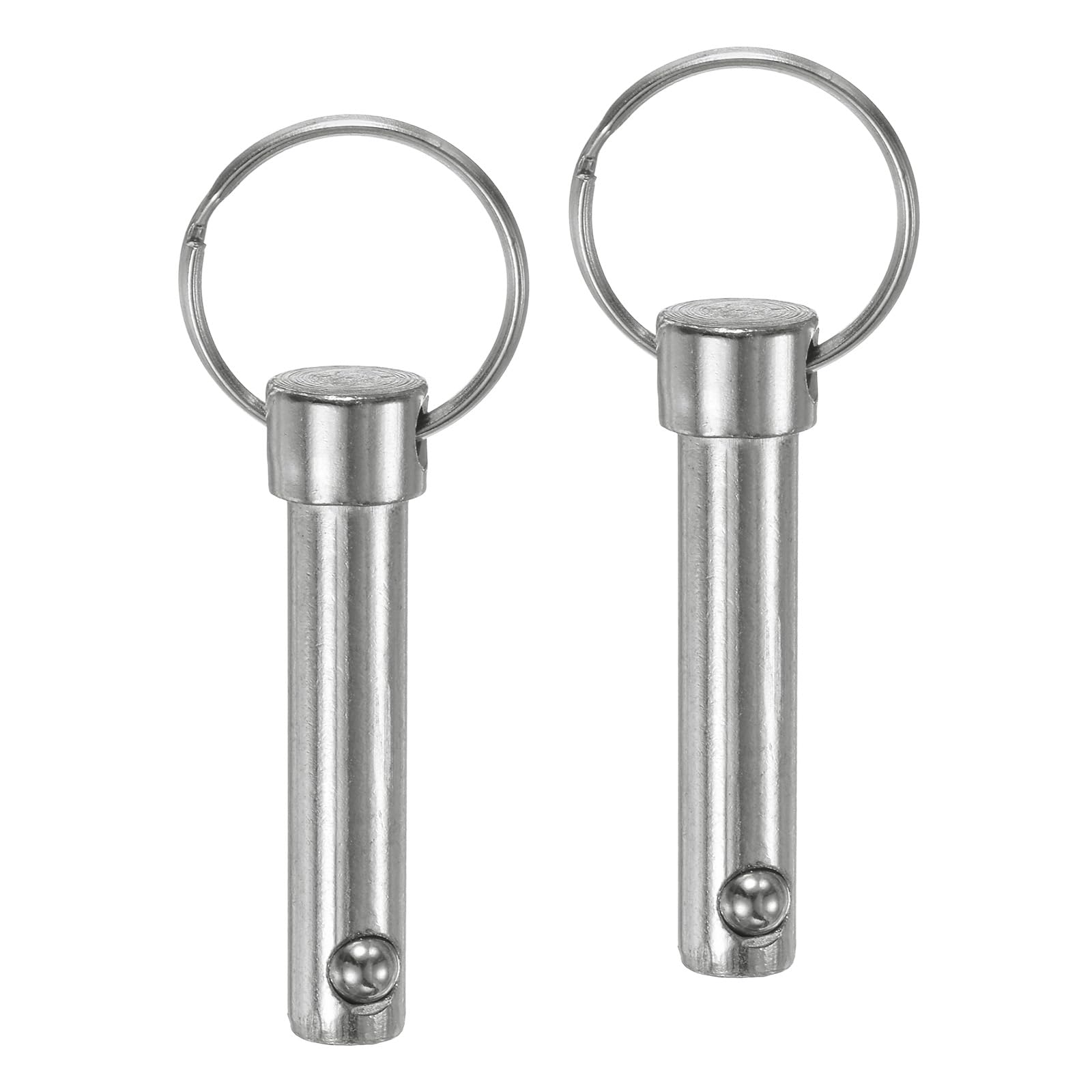 M METERXITY 2-Pack Quick Release Pins, 3/8" [10mm] Diameter, 1.42" [36mm] Usage Length Bimini Top Pin for Shipbuilding/Boat/Trailer, 1.77" [45mm] Total Length Carbon Steel Hardware Pins
