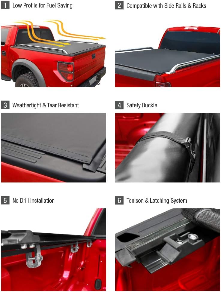 Amazon Com Maxmate Low Profile Soft Roll Up Truck Bed Tonneau Cover For 2007 2020 Toyota Tundra Fleetside 5 5 Bed Automotive