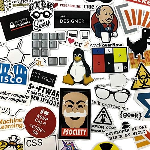 yunkanda 40 Pcs/Set Sql Programming Stickers Geek Hacker Bitcoin Developer Language App Logo For Laptop Luggage Car Toy Moto Stickers