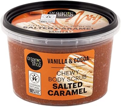Organic Shop 250ml Salted Caramel Chewy Body Scrub Vanilla Cocoa