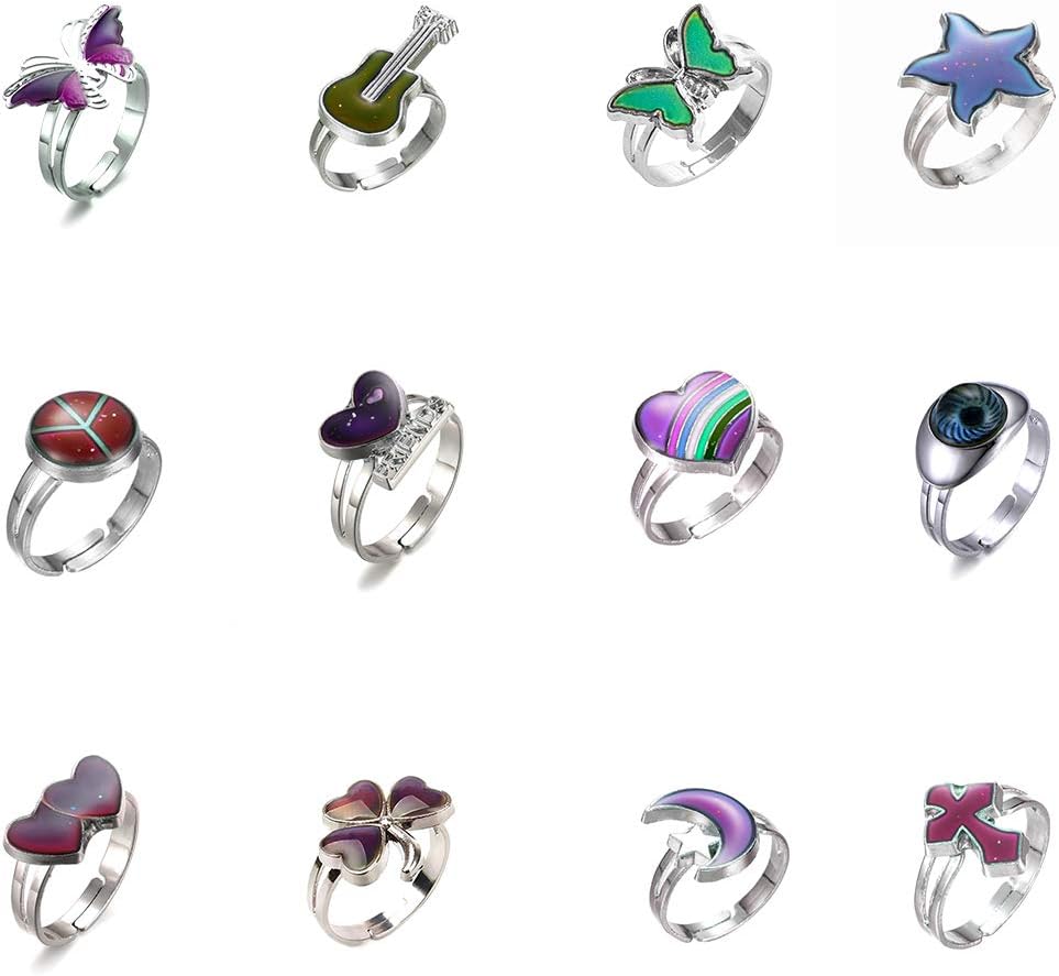 Mixed Mood Rings Classic Temperature Change Color Mood Ring Lovers Adjustable Size(10pcs/12pcs/30pcs)