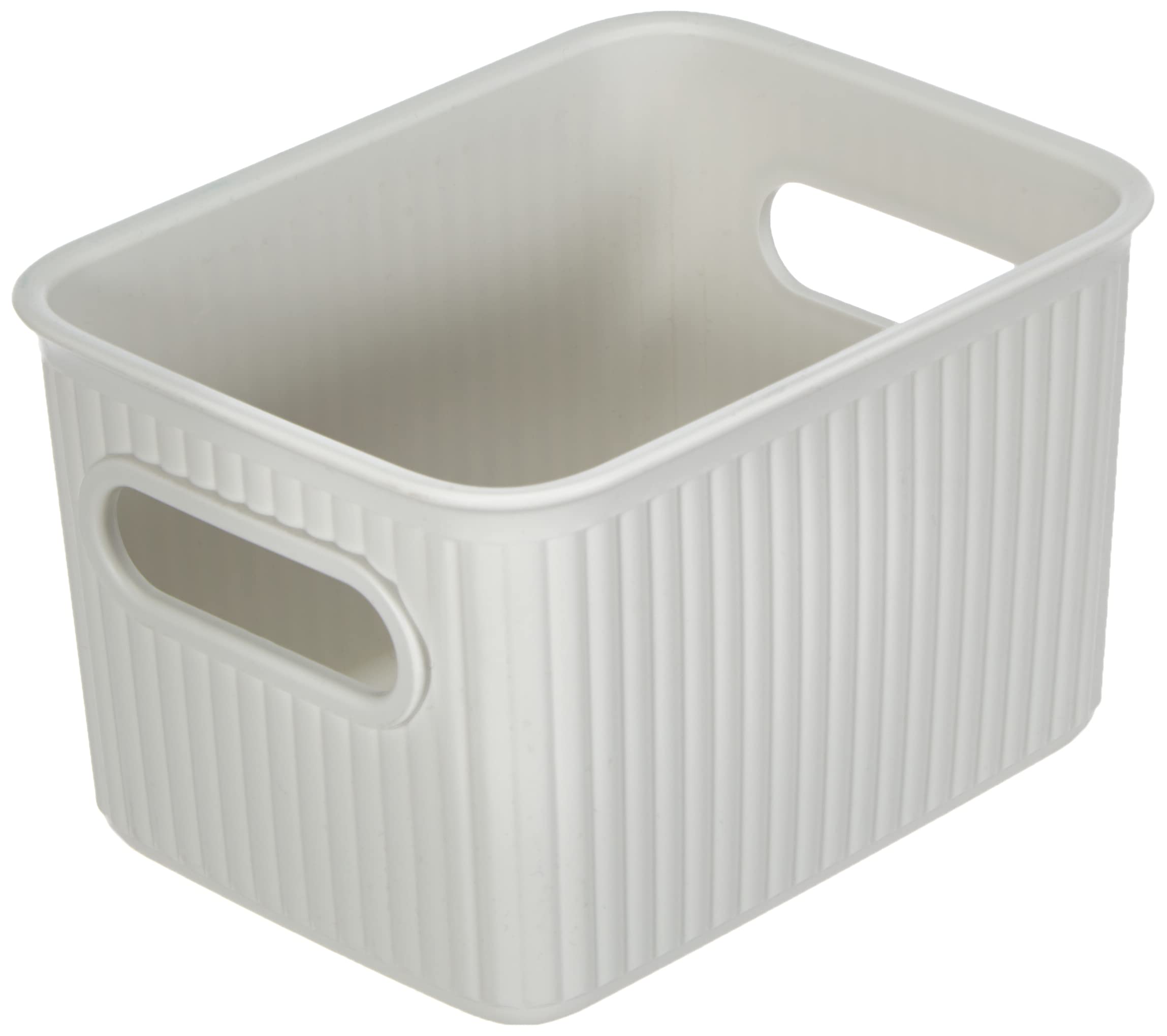 TATAY Plastic Storage Basket 1.5 L Baobab | Organizer Box | Integrated Handles | Compact and Versatile Design | Recycled BPA-Free Plastic | 12.5x16.4x10 cm, White