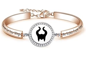 WAJJUAN Witch Gifts Never Let Your Wings Be Stole From You Bracelet Witch Fan Gift Villains The Evil Queen Gift