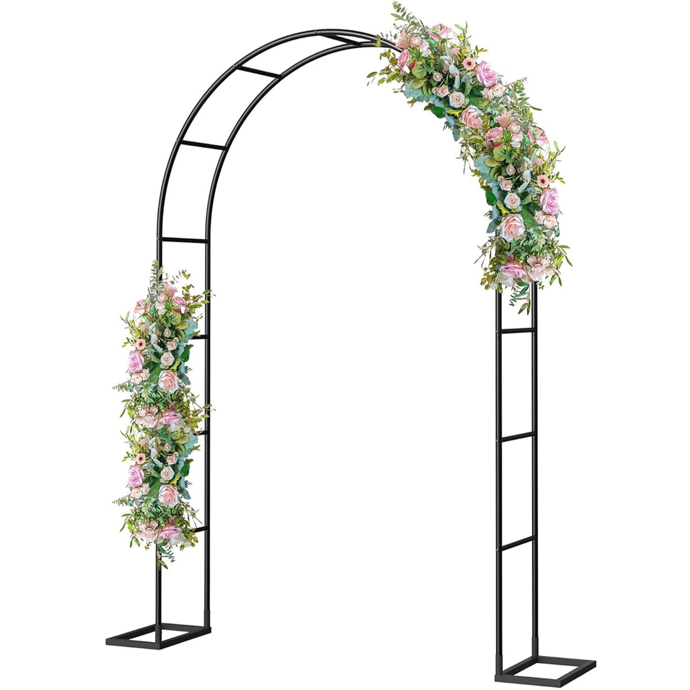 Photo 1 of (missing bolts)Metal Pergola Arbor with Base,4.6 Feet Wide x7.9 Feet High Easy to Assemble for Various Climbing Plant Wedding Garden Arch Arbor Bridal Party Decoration