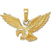 JewelryWeb 14k Yellow Gold Solid Polished Eagle Pendant Necklace 17x27mm Pendant for Women